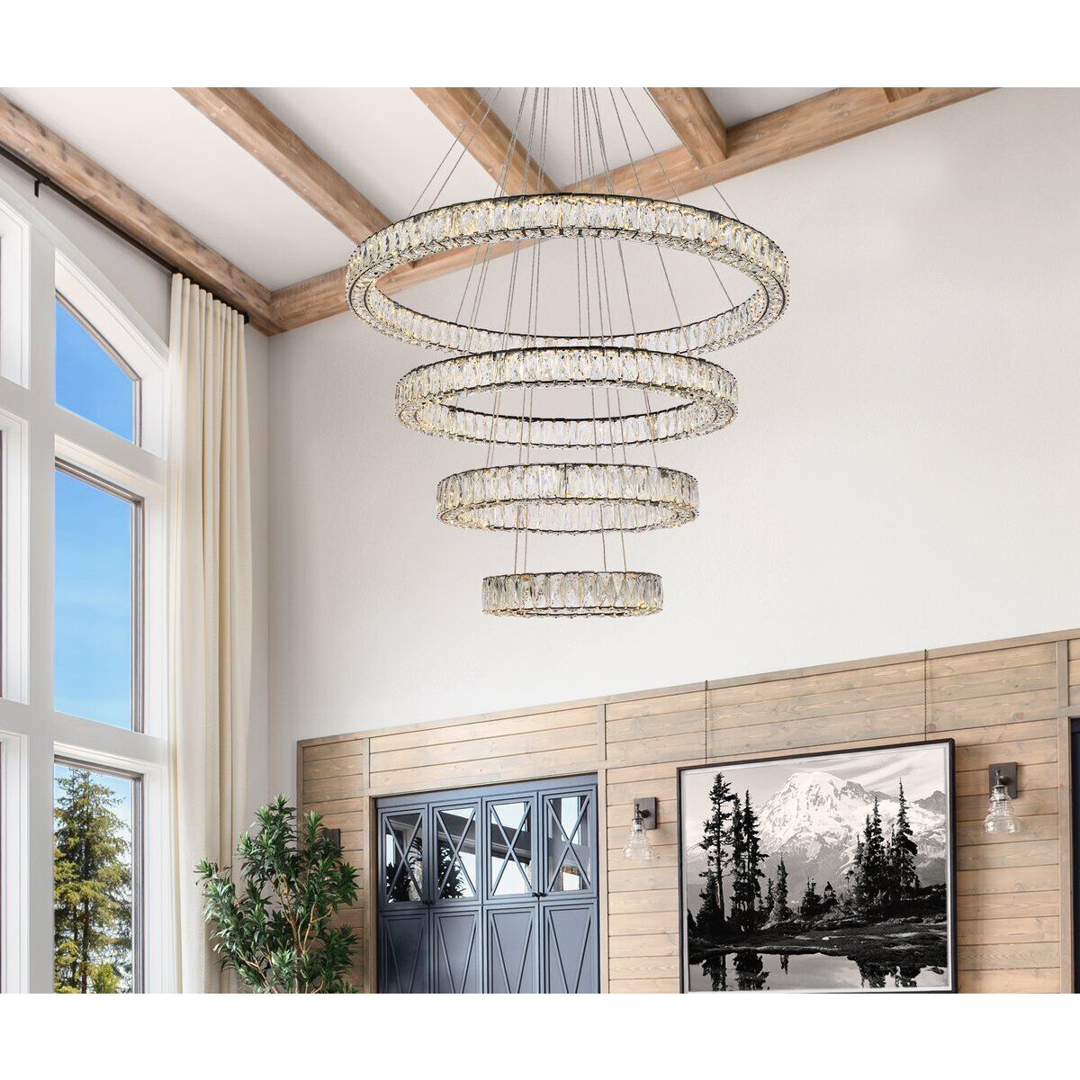 Monroe 4 Light 41 inch Black Chandelier Ceiling Light