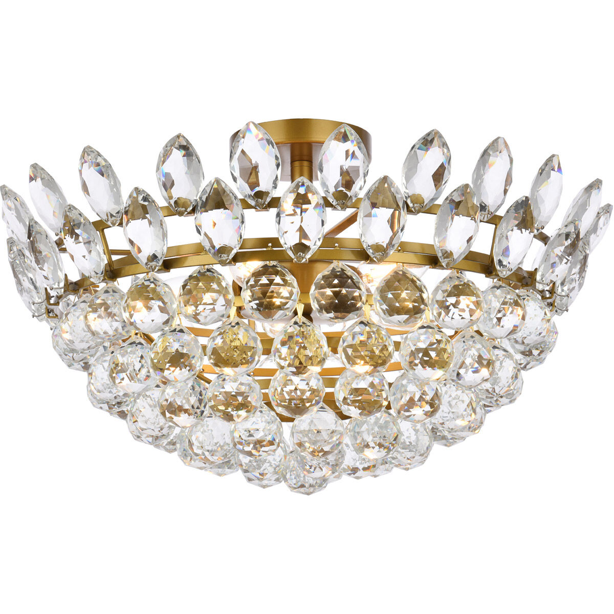 Emilia 5 Light 20 inch Brass Flush Mount Ceiling Light