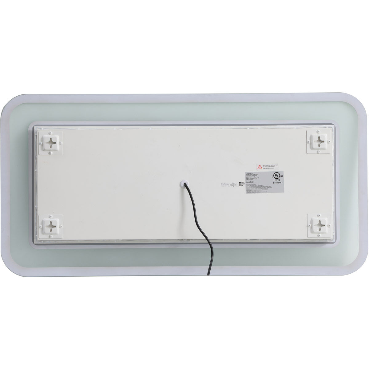 Lux 40 X 20 inch Glossy White Lighted Wall Mirror