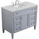 Park Avenue 42 X 21.5 X 35 inch Grey Vanity Sink Set in Gray