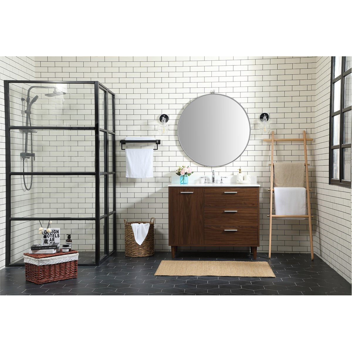 Baldwin 42 X 22 X 34 inch Walnut Vanity Sink Set