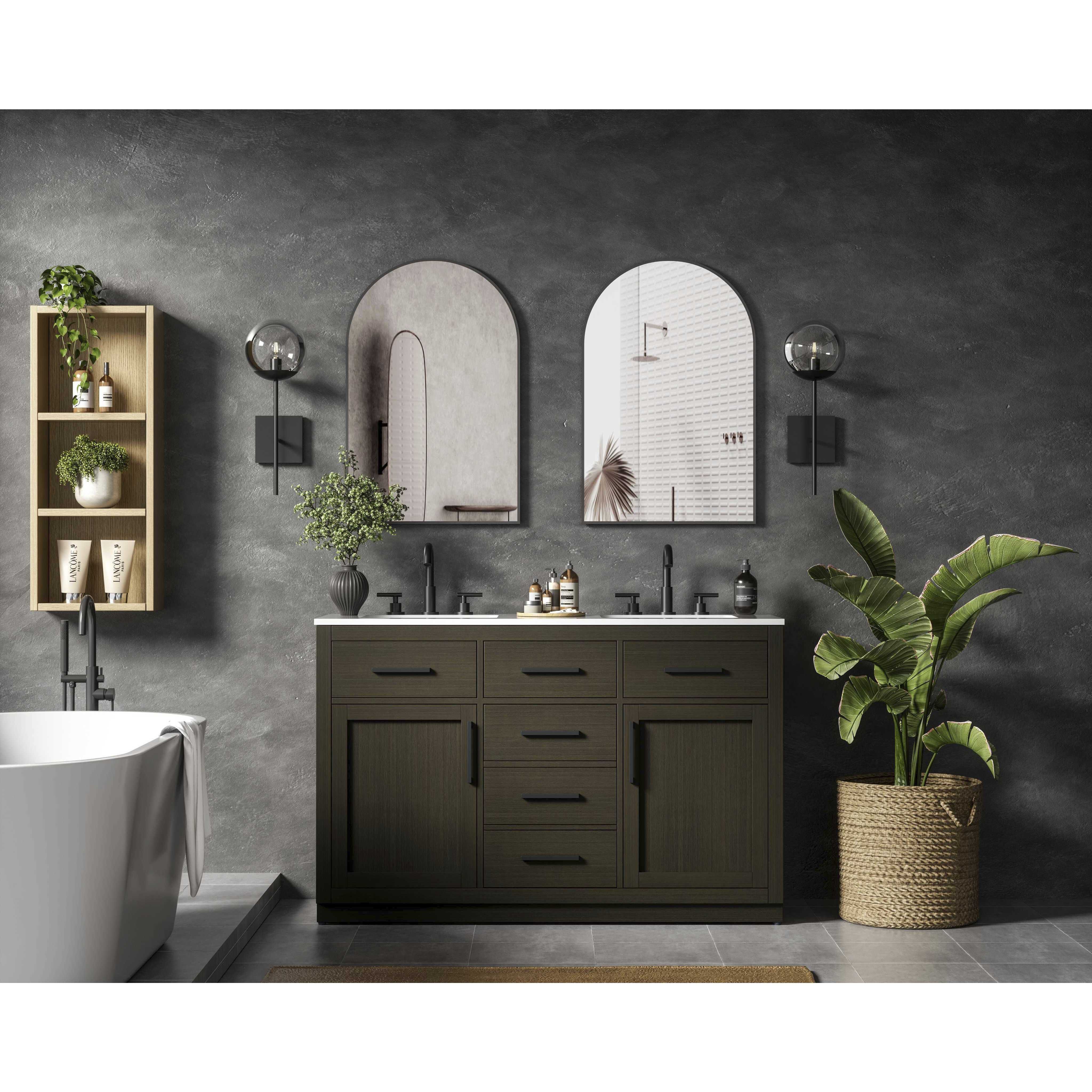 Alden 54 X 35 inch Mocha Brown Bathroom Vanity Cabinet