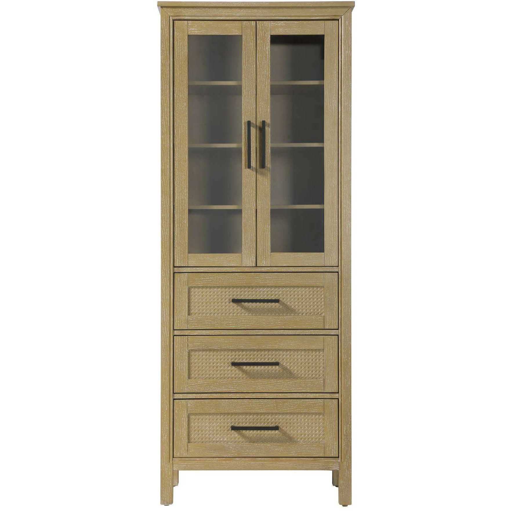 Alina Linen Oak Bathroom Storage Cabinet