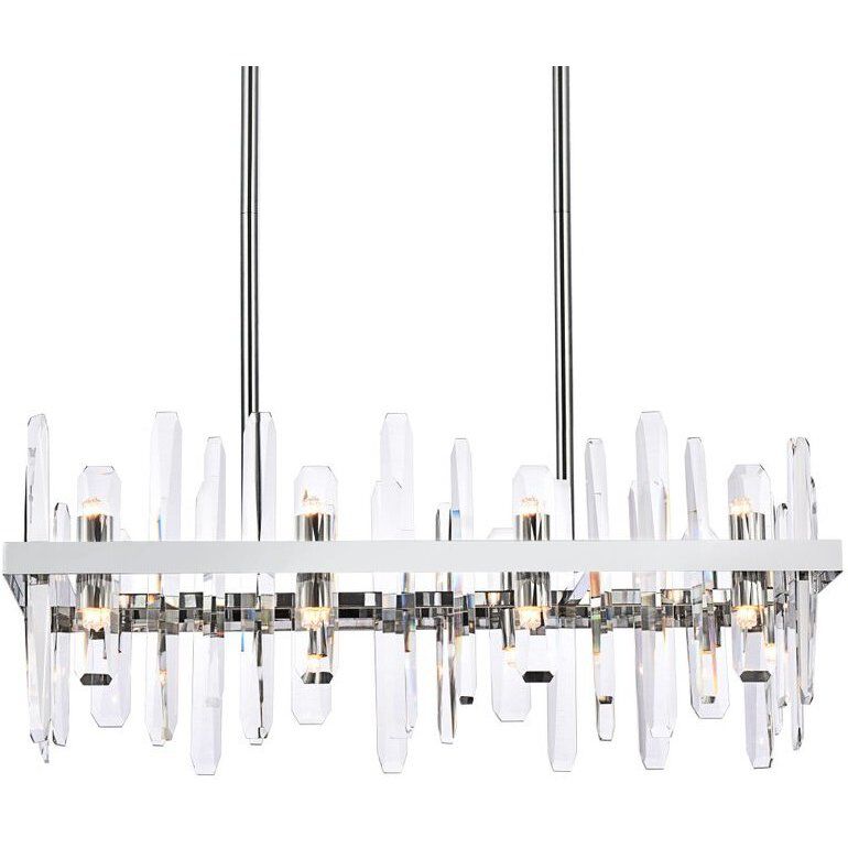Serena 16 Light 30 inch Chrome Linear Chandelier Ceiling Light