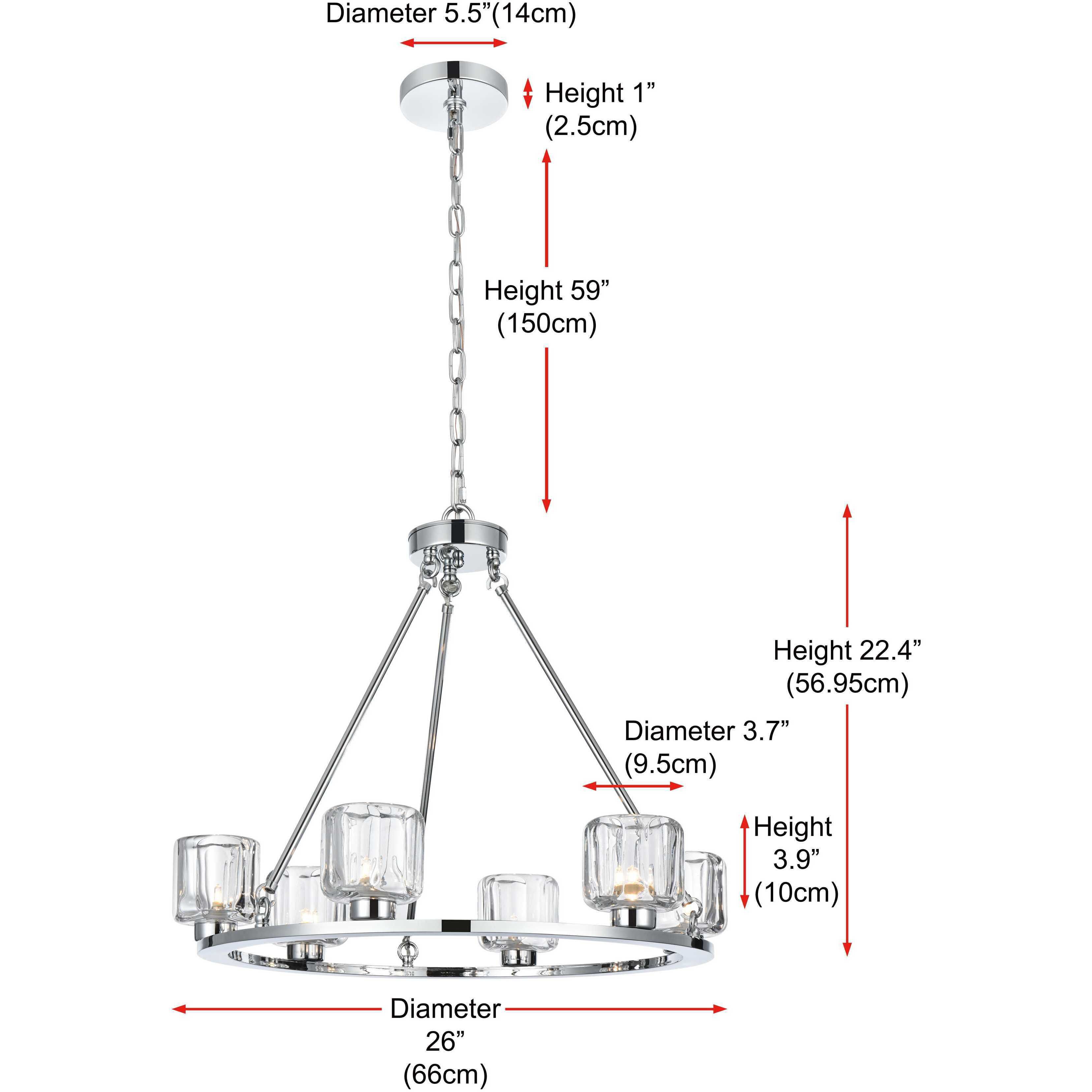 Cadence 6 Light 26 inch Chrome Chandelier Ceiling Light