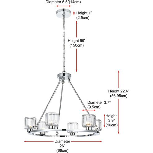 Cadence 6 Light 26 inch Chrome Chandelier Ceiling Light