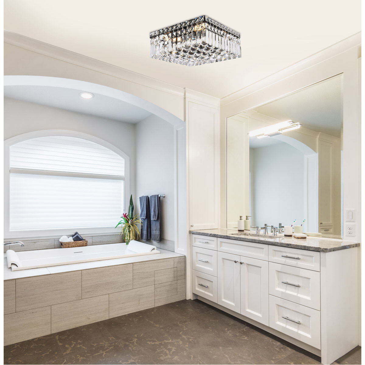 Maxime 5 Light 14 inch Black and Clear Flush Mount Ceiling Light in Royal Cut