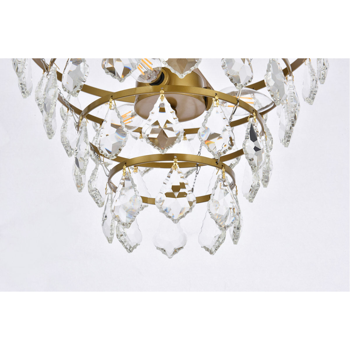 Ella 3 Light 14 inch Brass Flush Mount Ceiling Light
