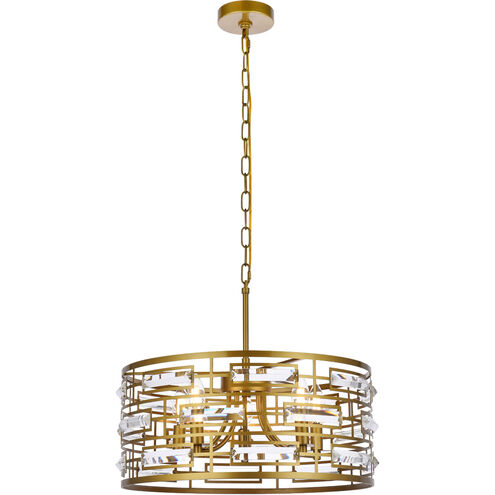 Kennedy 5 Light 19 inch Brass Pendant Ceiling Light