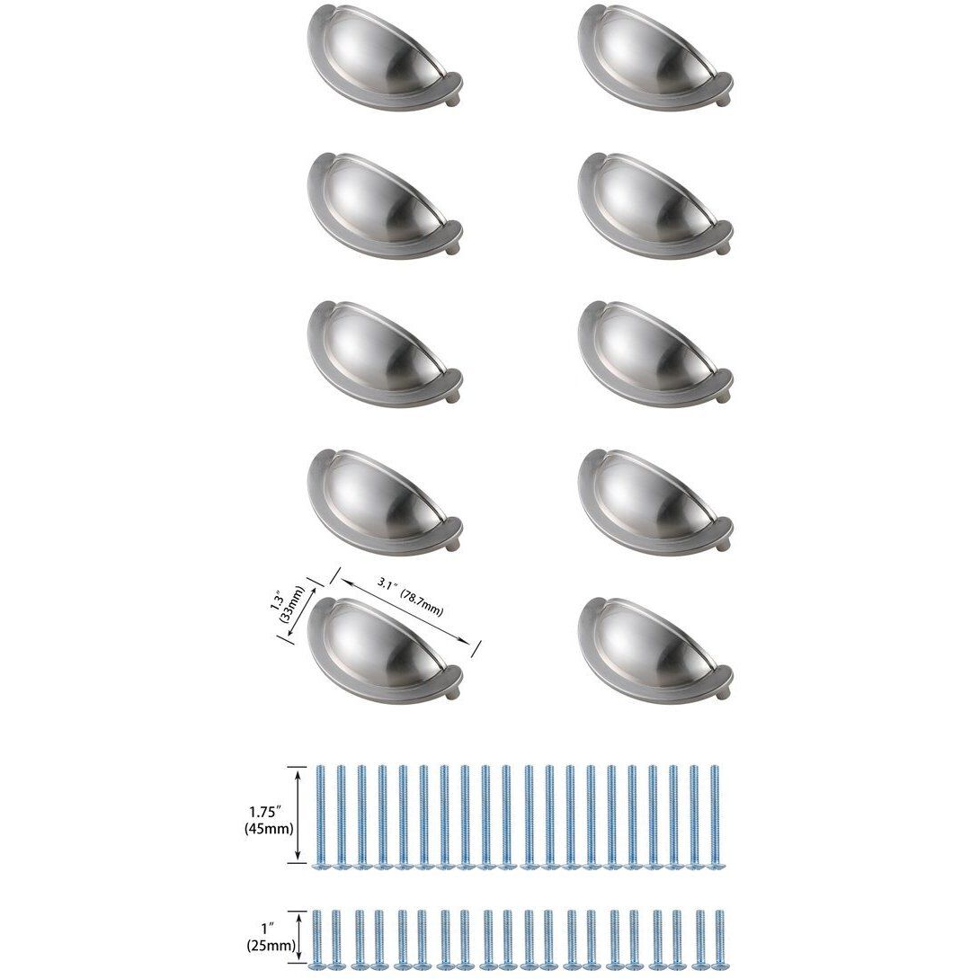 Claude Brushed Nickel Hardware Drawer Pull, Set of 10