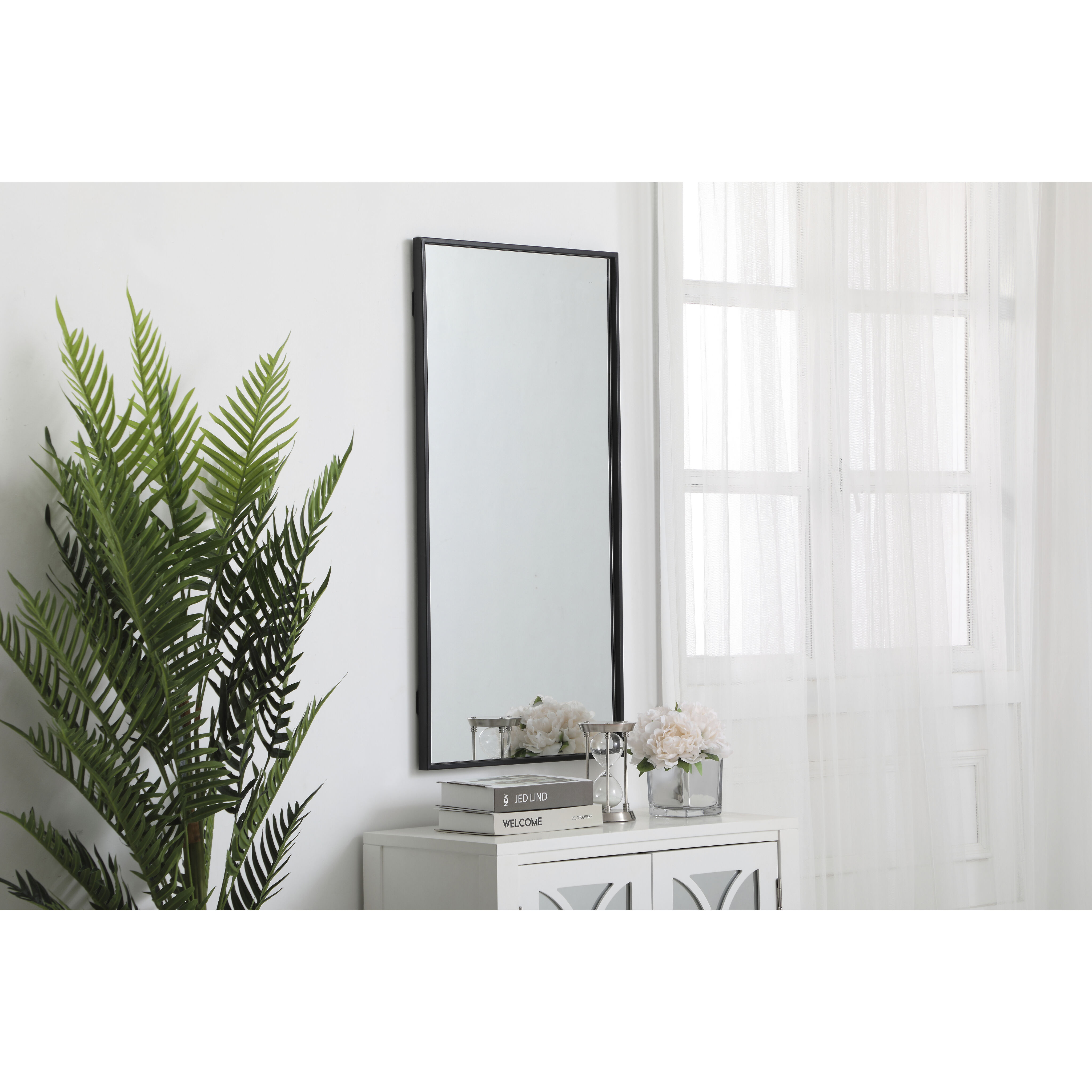 Monet 36 X 18 inch Black Wall Mirror