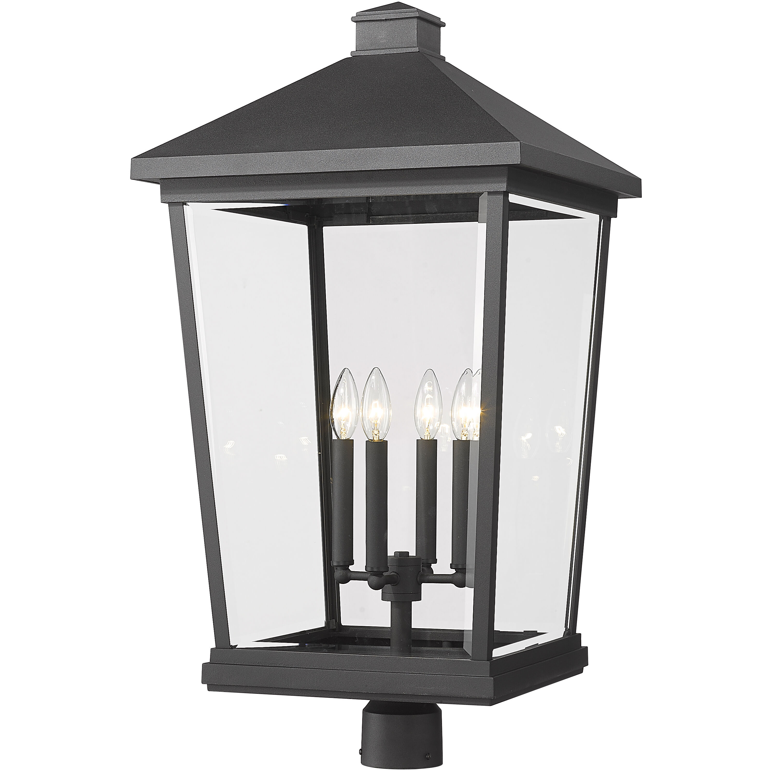 Beacon 4 Light 31 inch Black Outdoor Post Mount Fixture