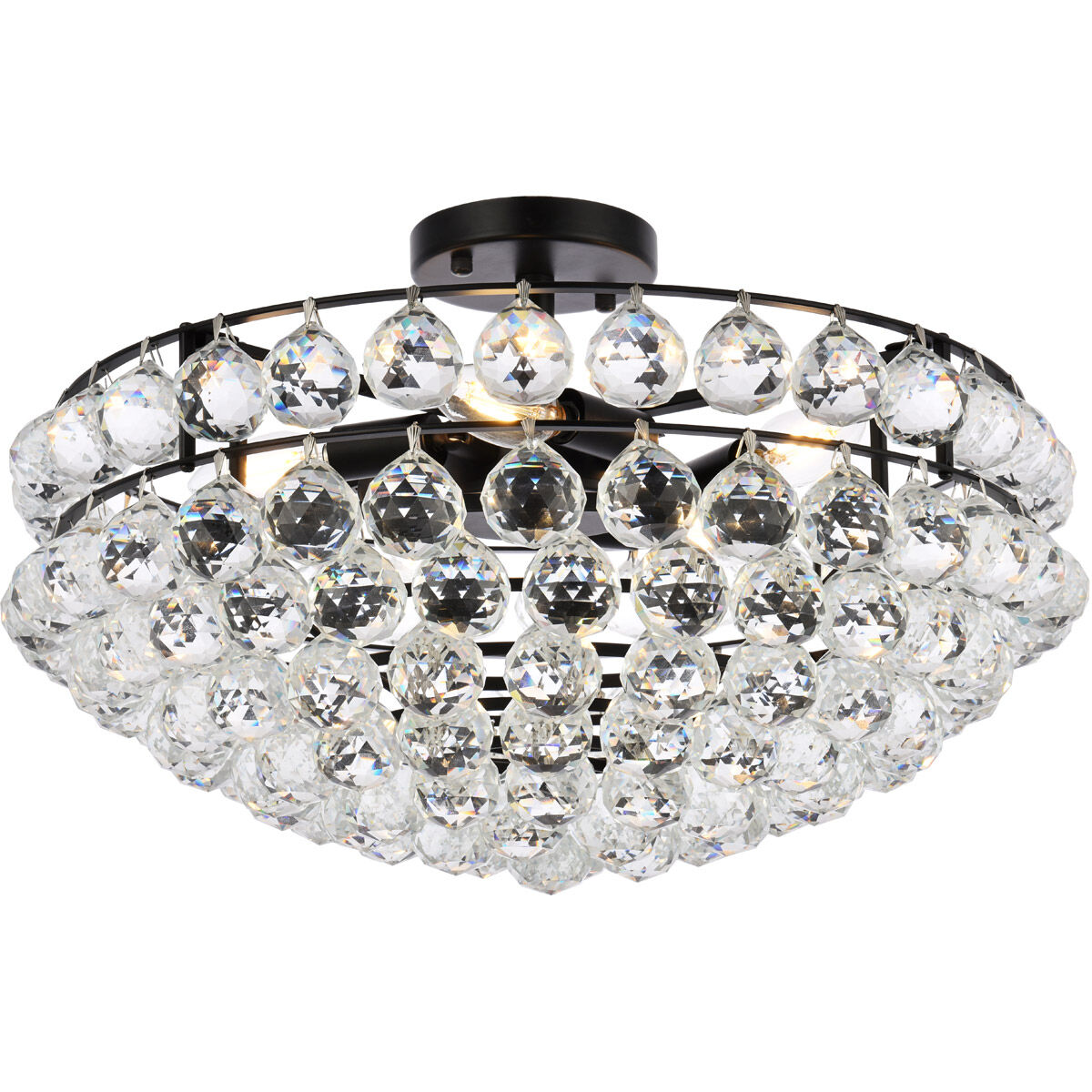 Savannah 5 Light 20 inch Black Flush Mount Ceiling Light