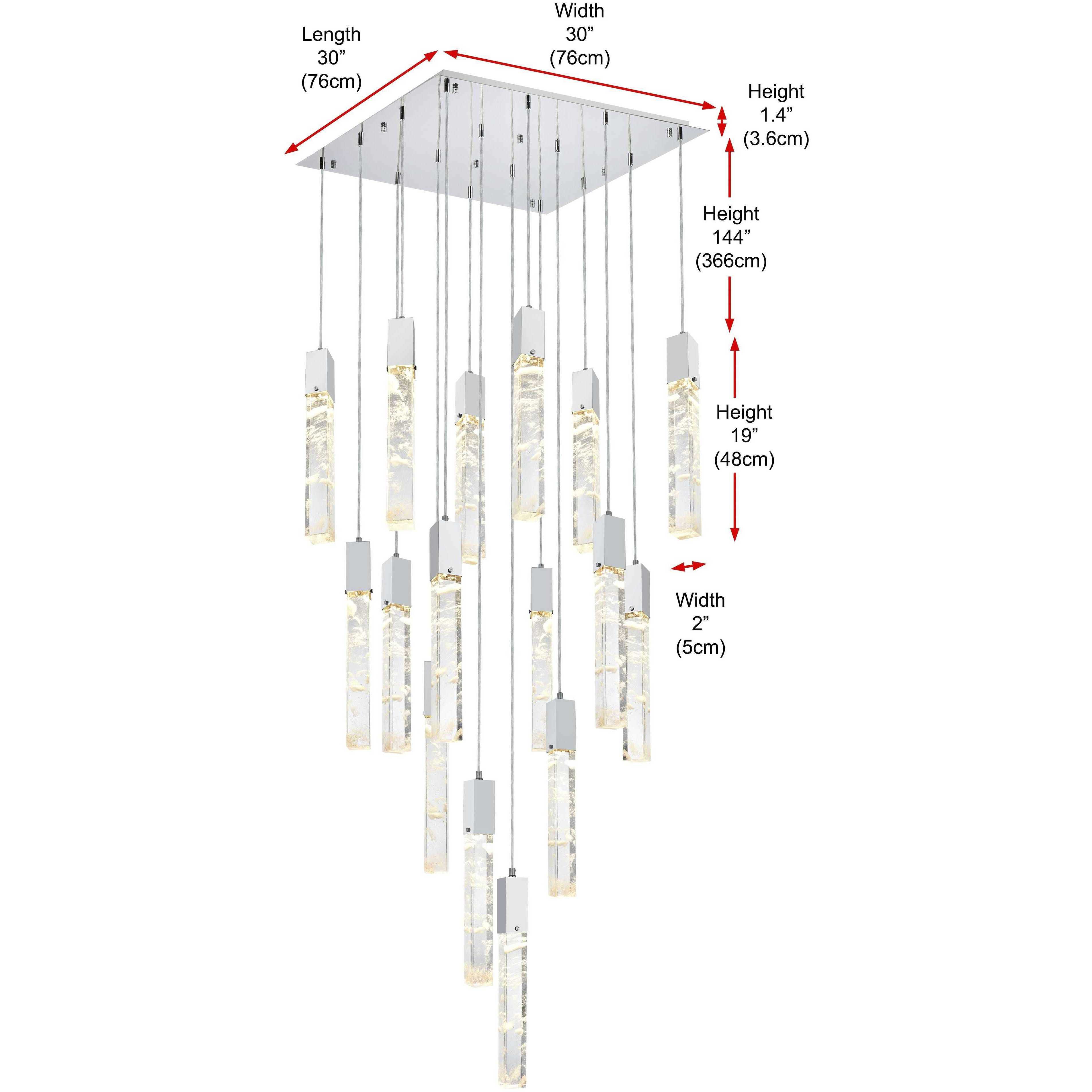 Aurora 16 Light 30 inch Black Pendant Ceiling Light