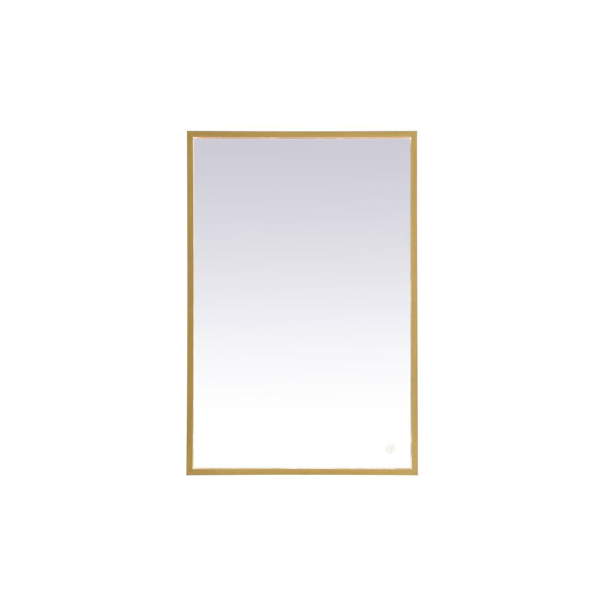 Pier 40 X 20 inch Brass LED Mirror