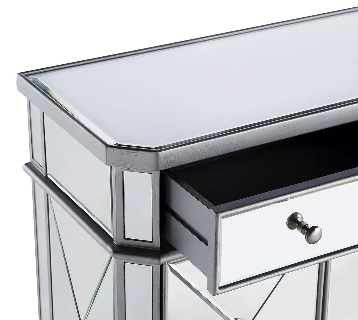 Contempo Silver with Clear Mirror Cabinet