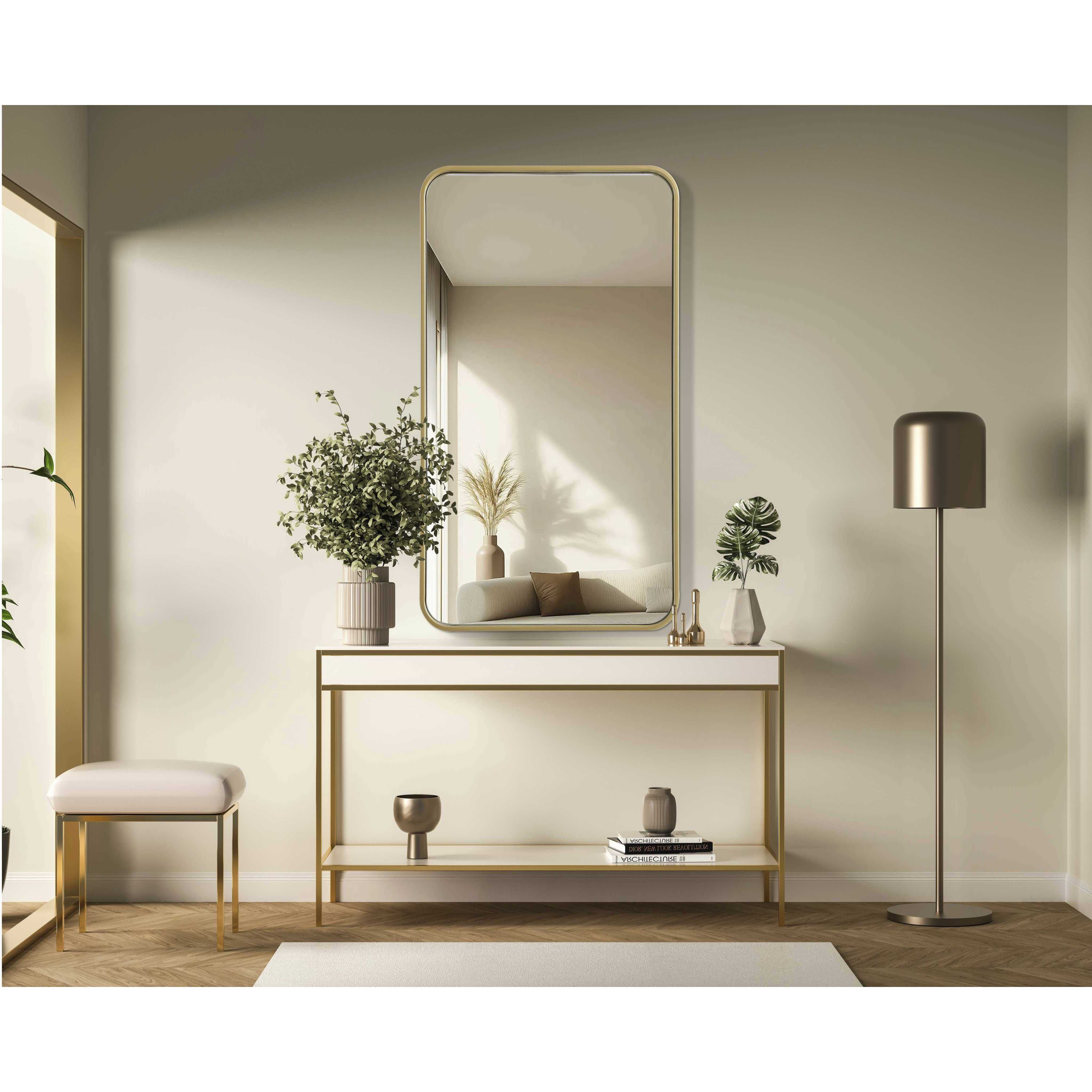 Remy 36 X 20 inch Brass Mirror