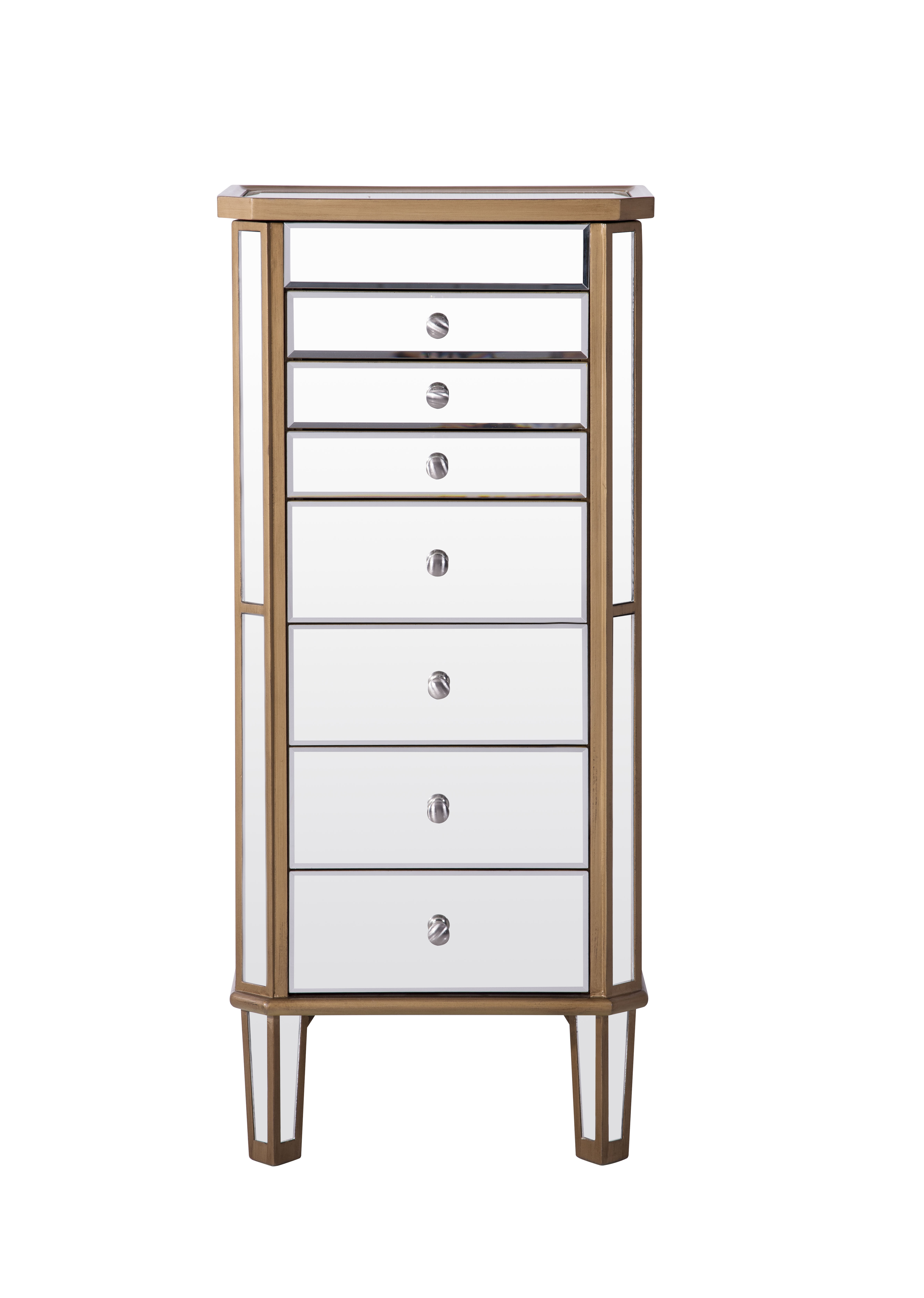 Contempo 41 inch Gold Paint Jewelry Armoire