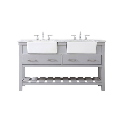Clement 60 X 22 X 34 inch Grey Bathroom Vanity Cabinet