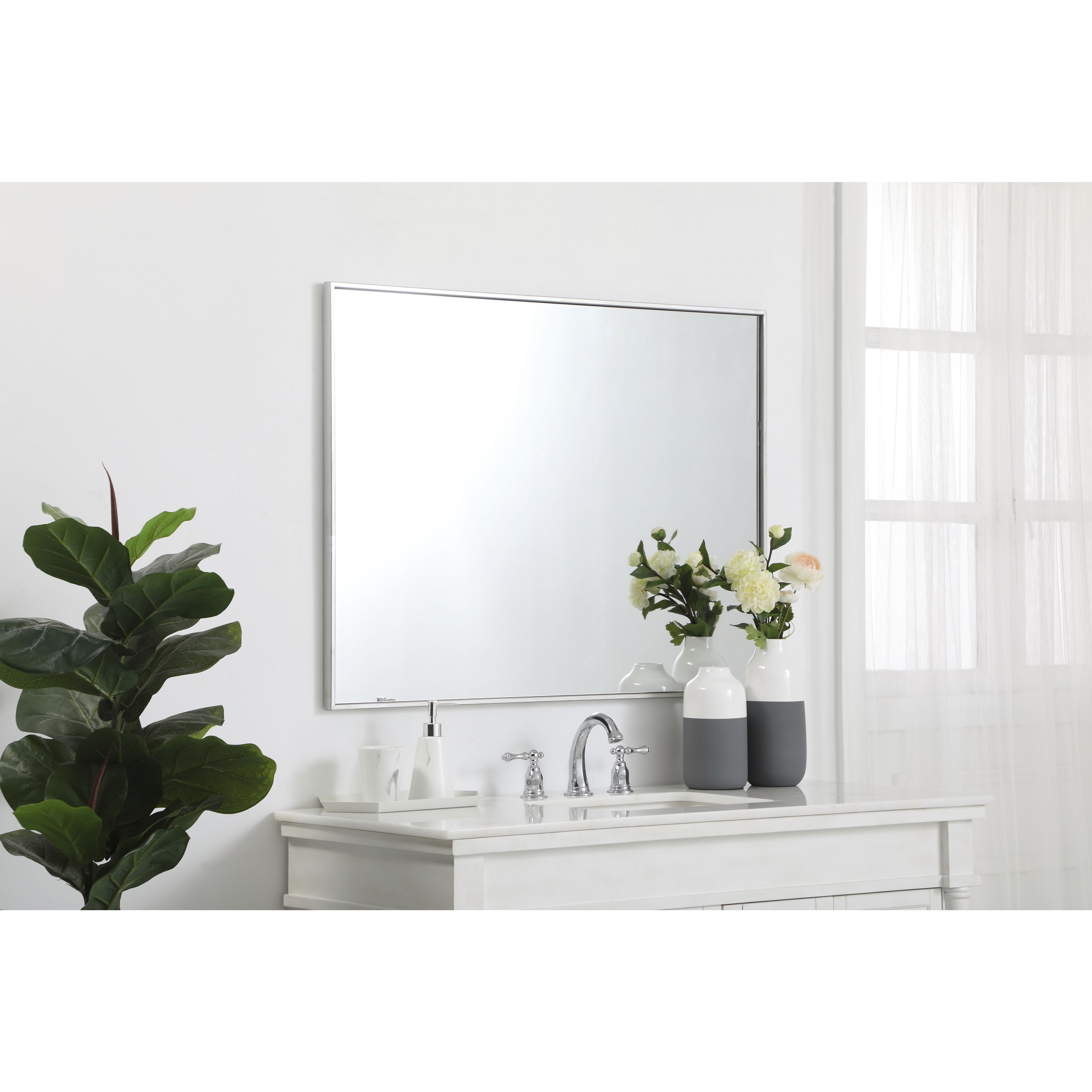 Monet 40 X 30 inch Silver Wall Mirror