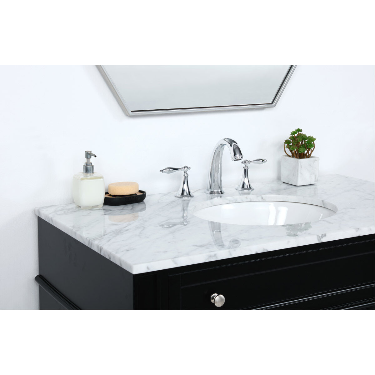 Park Avenue 40 X 21.5 X 35 inch Black Vanity Sink Set