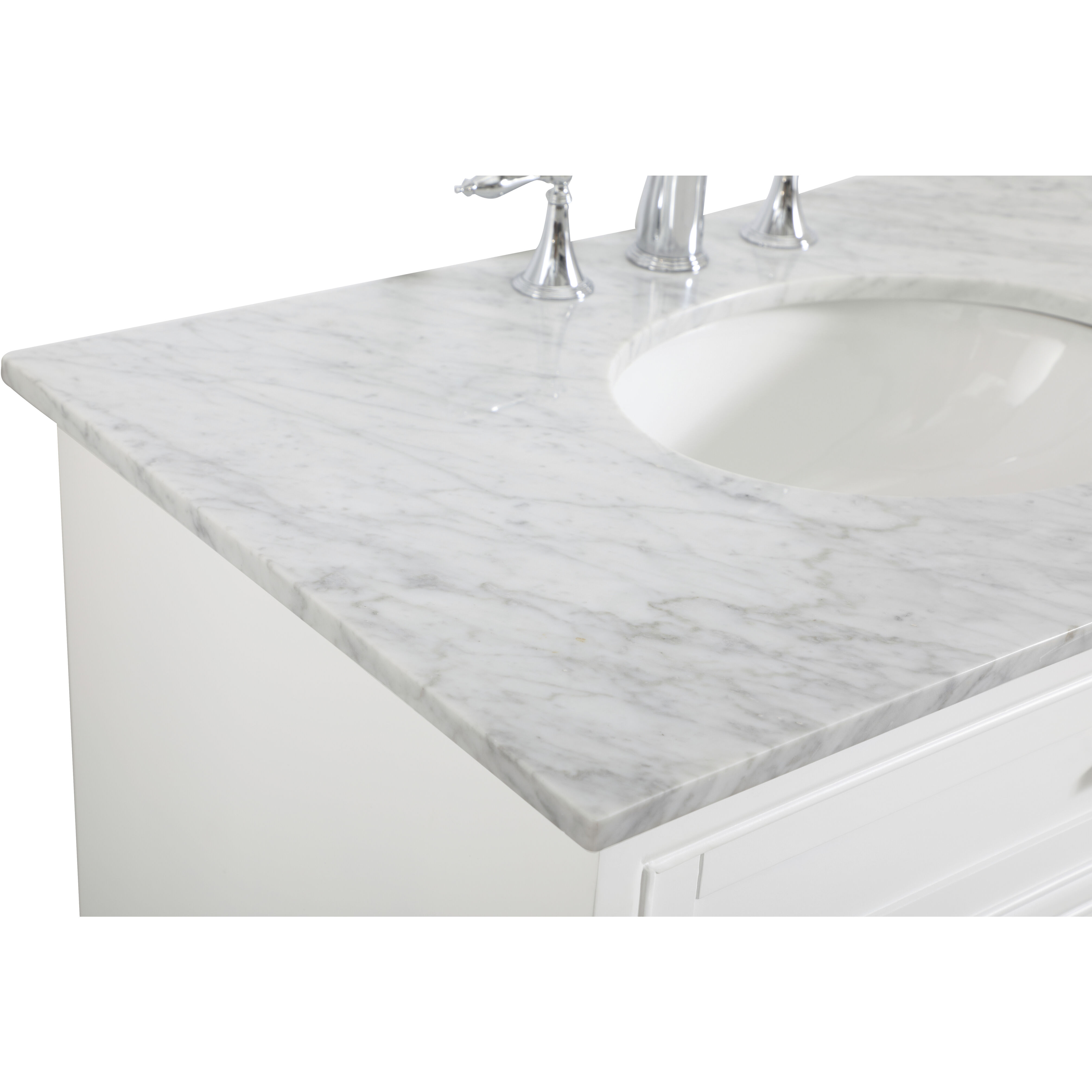 Americana 36 X 35 inch White with Carrara White Marble Vanity Set