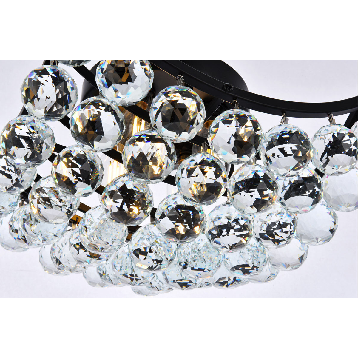 Corona 4 Light 12 inch Black Flush Mount Ceiling Light in Royal Cut 