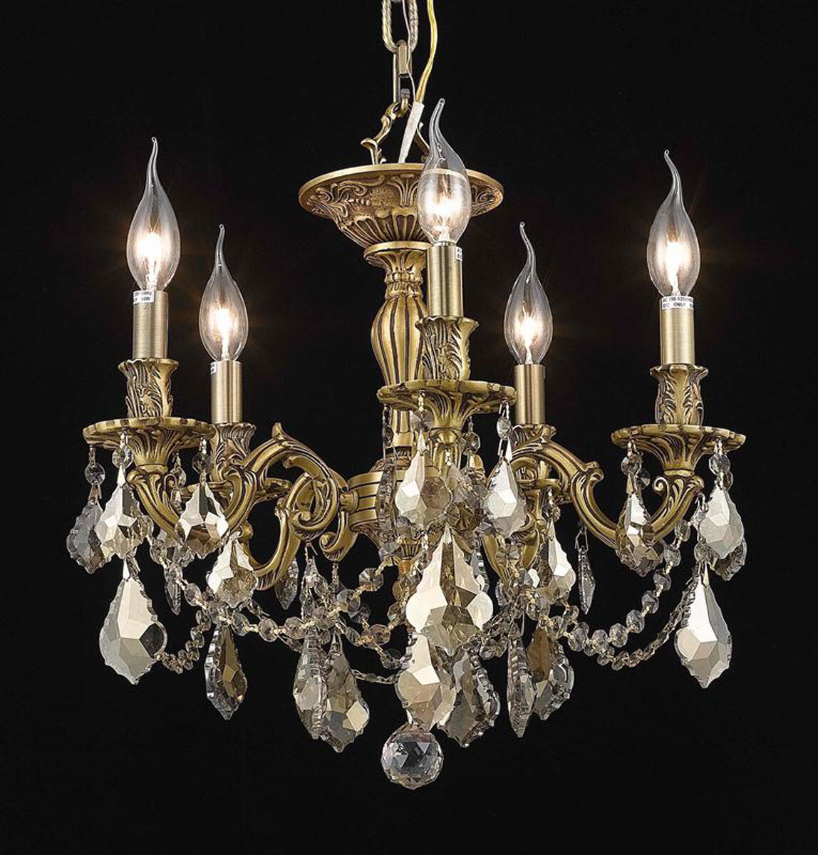 Rosalia 5 Light 18 inch French Gold Flush Mount Ceiling Light in Golden Teak, Royal Cut