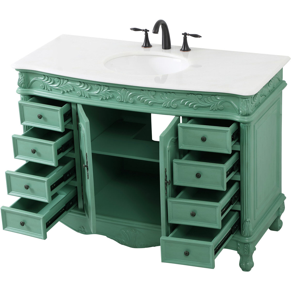 Clarion 48 X 22 X 36 inch Vintage Mint Vanity Sink Set