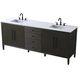 Blakely 84 X 34 inch Chocolate Oak Bathroom Vanity Cabinet