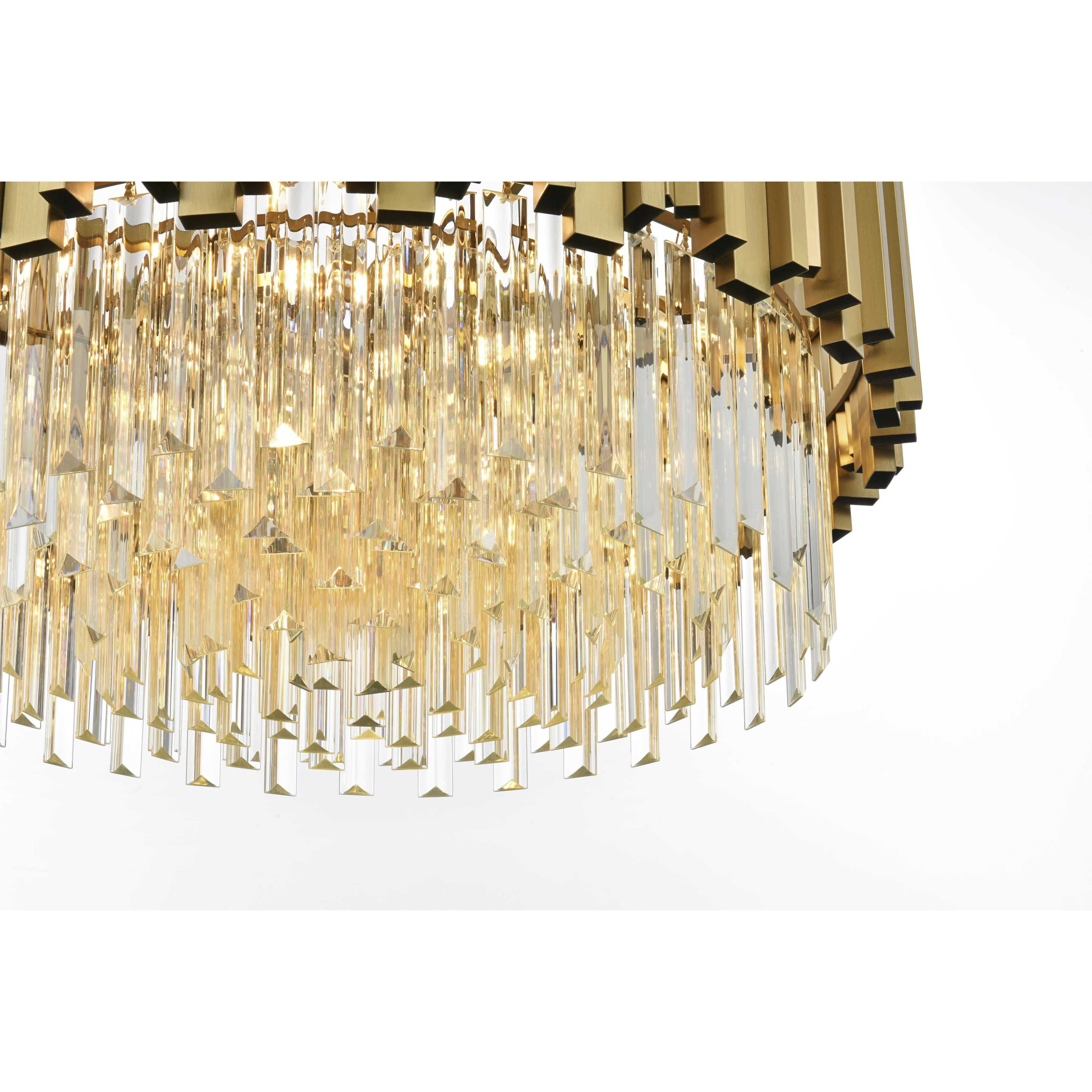 Elegant Lighting 3400D24SG Willow 8 Light 24 inch Satin Gold