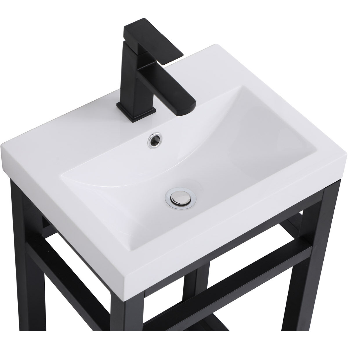 Raya 18 X 13.5 X 34 inch Black and White Vanity Sink Set