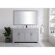 Moore 60 X 22 X 34 inch Grey and Brushed Nickel with Calacatta Quartz Vanity Sink Set