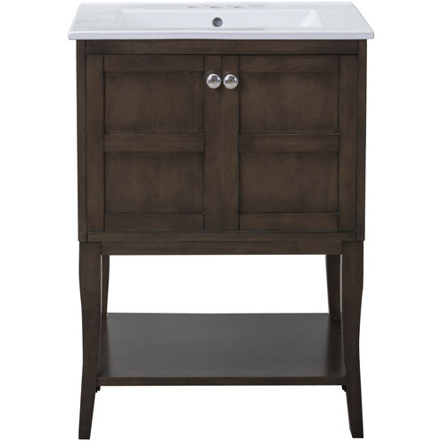 Mason 24 X 33 inch Antique Coffee and Chrome Vanity Set