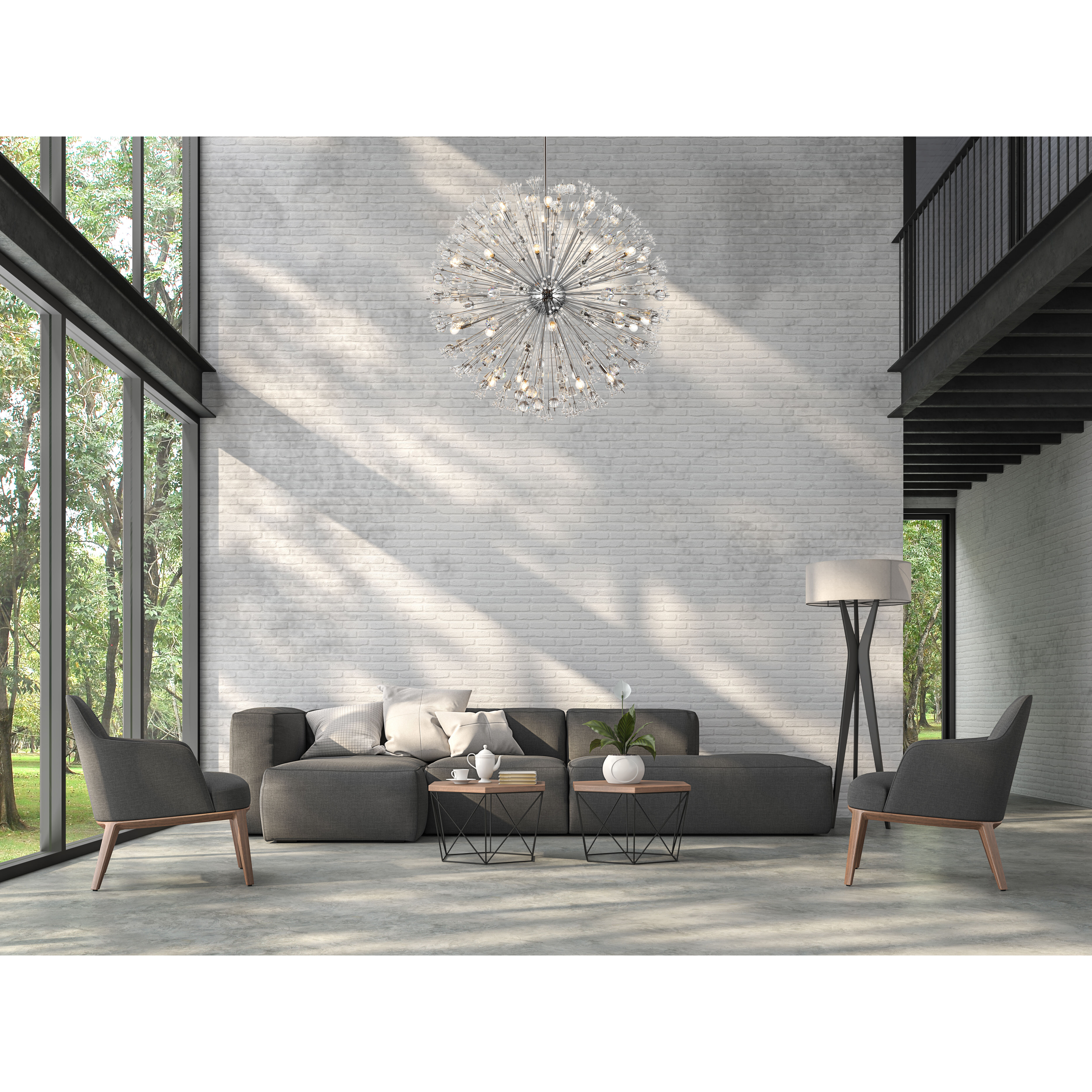 Vera 34 Light 50 inch Chrome Pendant Ceiling Light