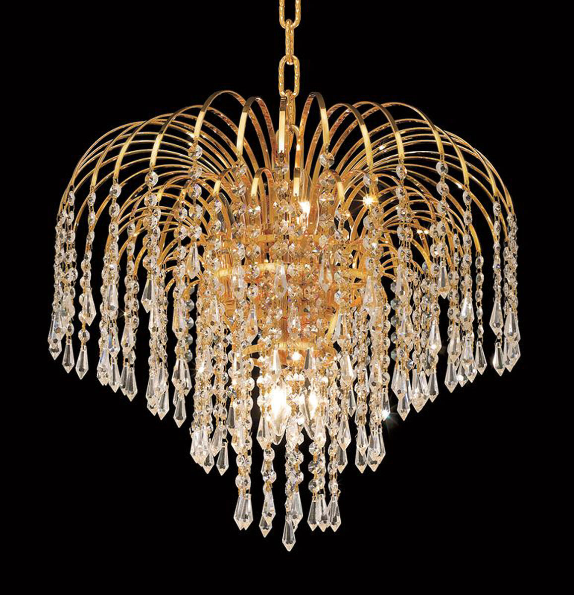 Falls 6 Light 19 inch Gold Dining Chandelier Ceiling Light in Royal Cut