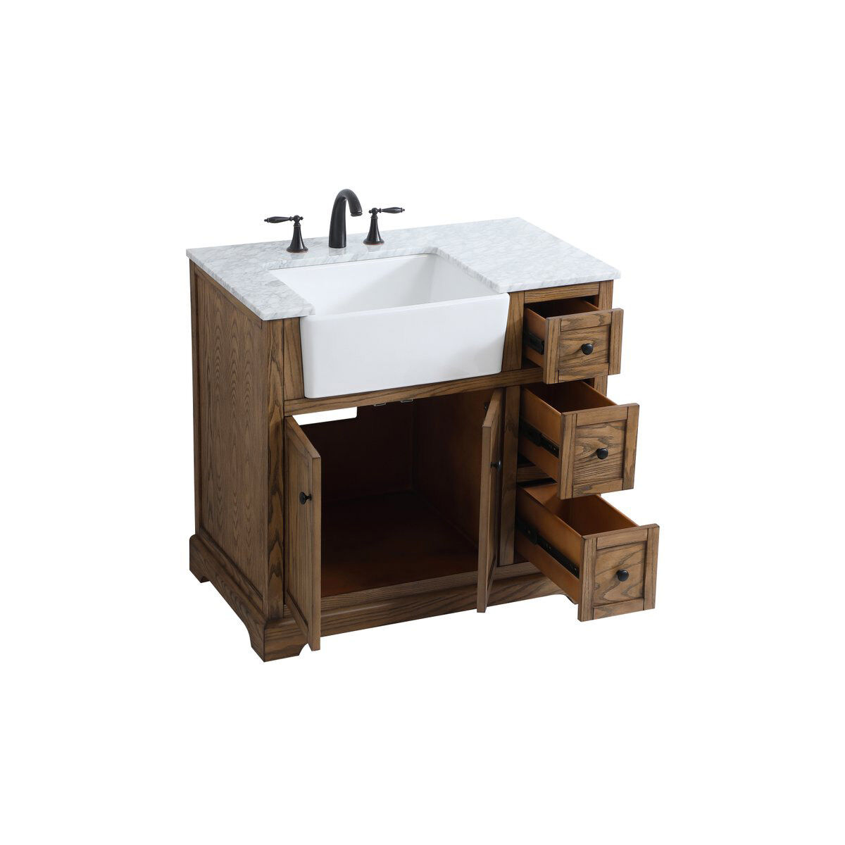 Franklin 36 X 22 X 35 inch Driftwood Bathroom Vanity Cabinet