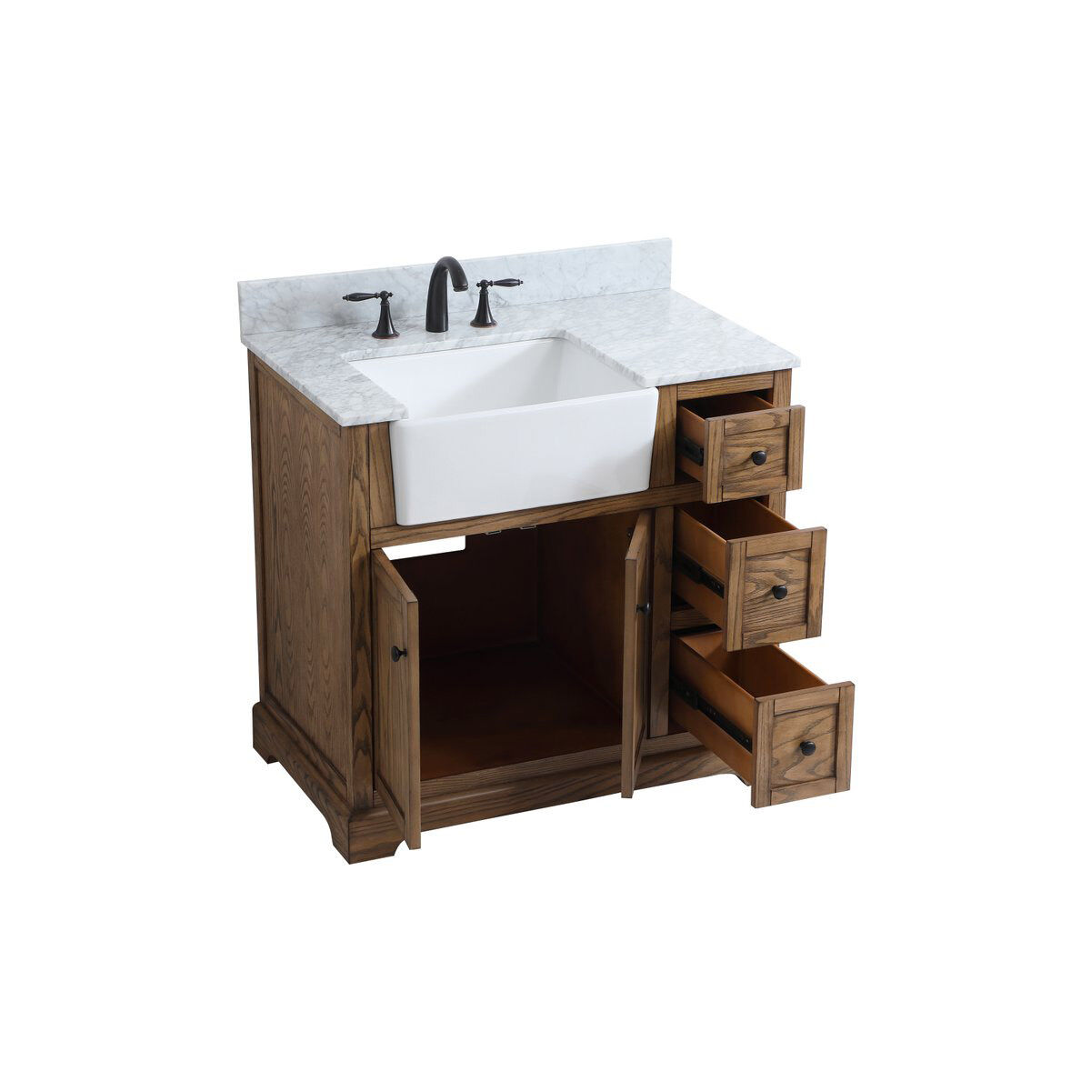 Franklin 36 X 22 X 35 inch Driftwood Bathroom Vanity Cabinet