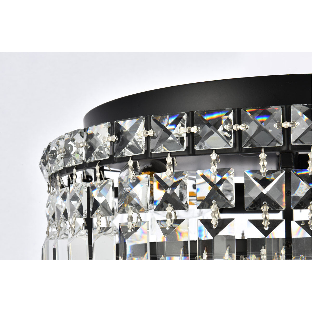 Maxime 4 Light 14 inch Black and Clear Flush Mount Ceiling Light