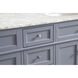 Park Avenue 60 X 35 inch Grey with Carrara White Marble Vanity Set in Gray