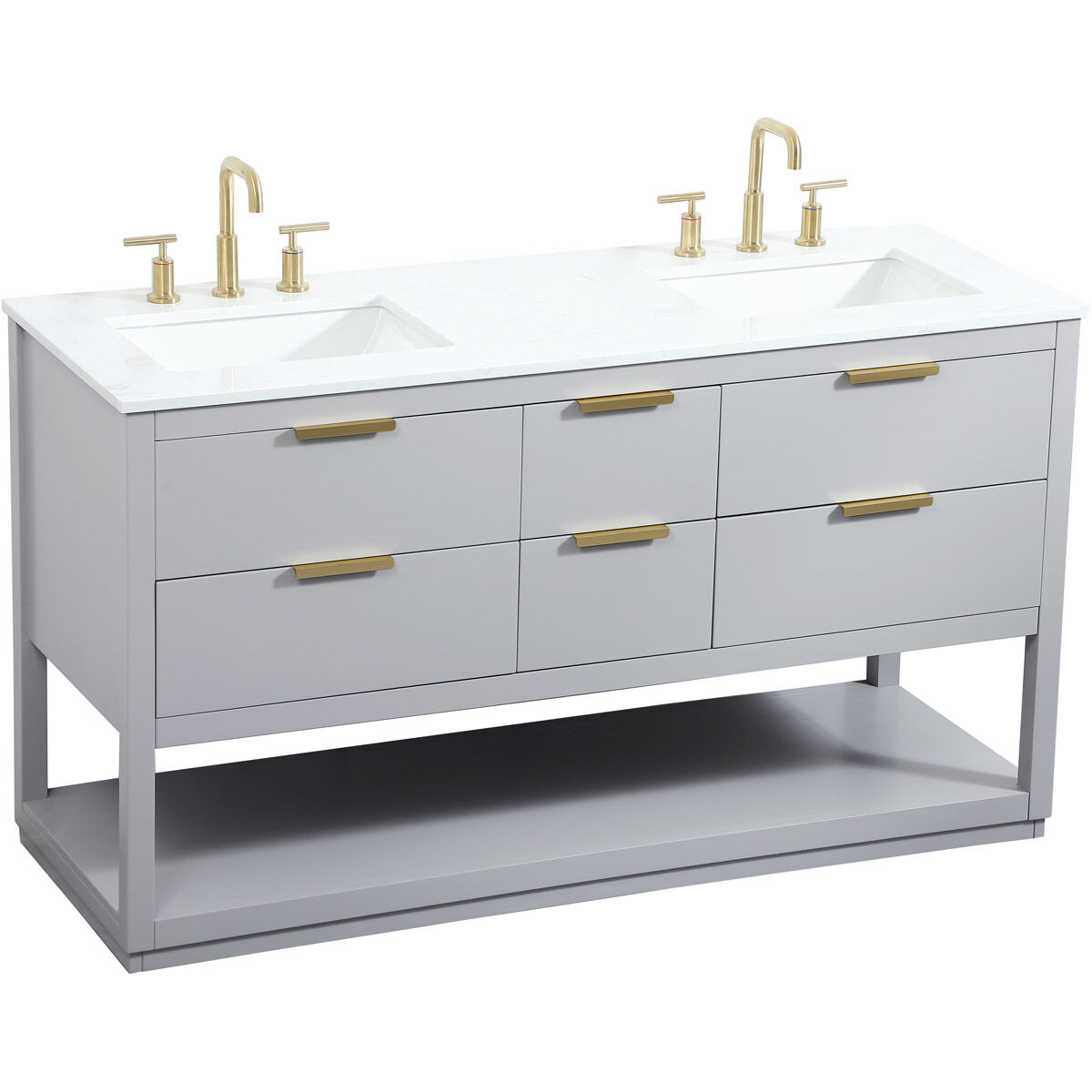 Larkin 60 X 22 X 34 inch Grey Vanity Sink Set