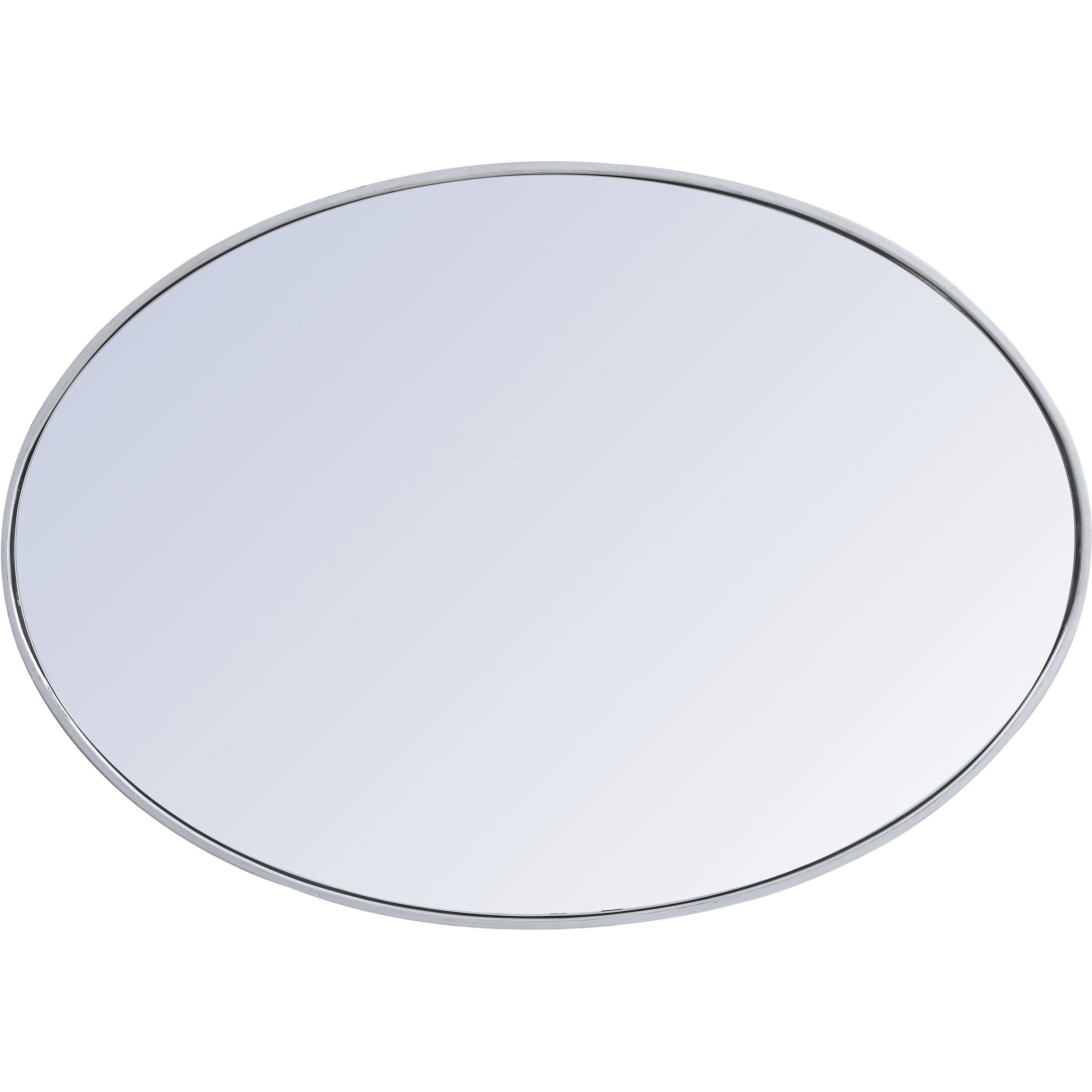 Elegant Metal Frame Oval Mirror 34 in. in Silver MR4624S