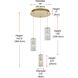 Aston 3 Light 16 inch Satin Gold Pendant Ceiling Light