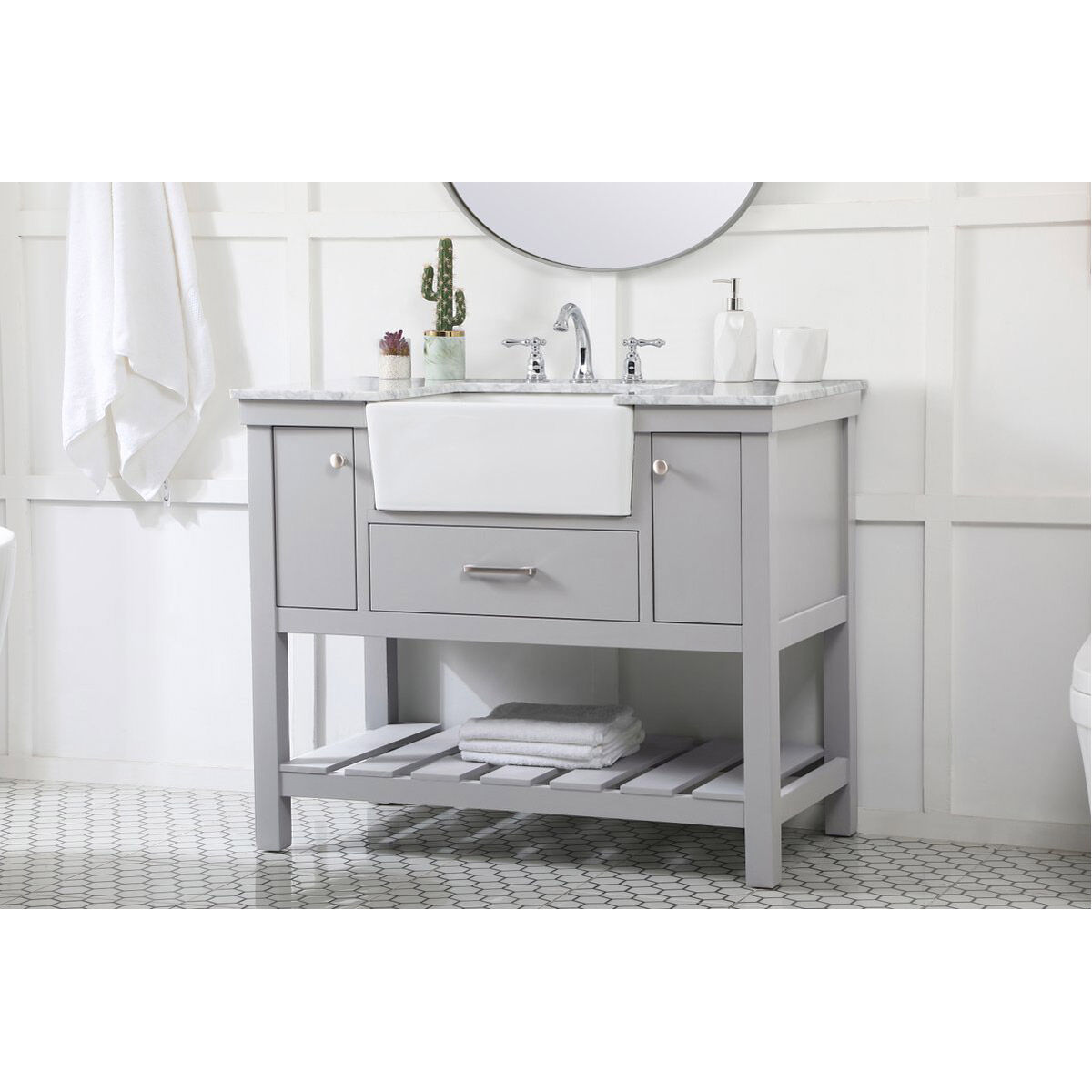 Clement 42 X 22 X 34.13 inch Grey Bathroom Vanity Cabinet