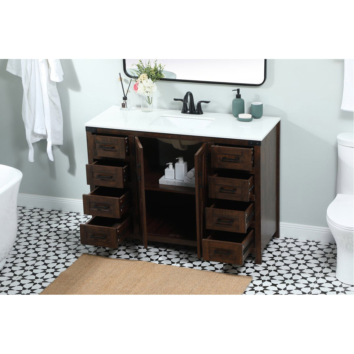 Grant 48 X 19 X 34 inch Expresso Vanity Sink Set in Not Included