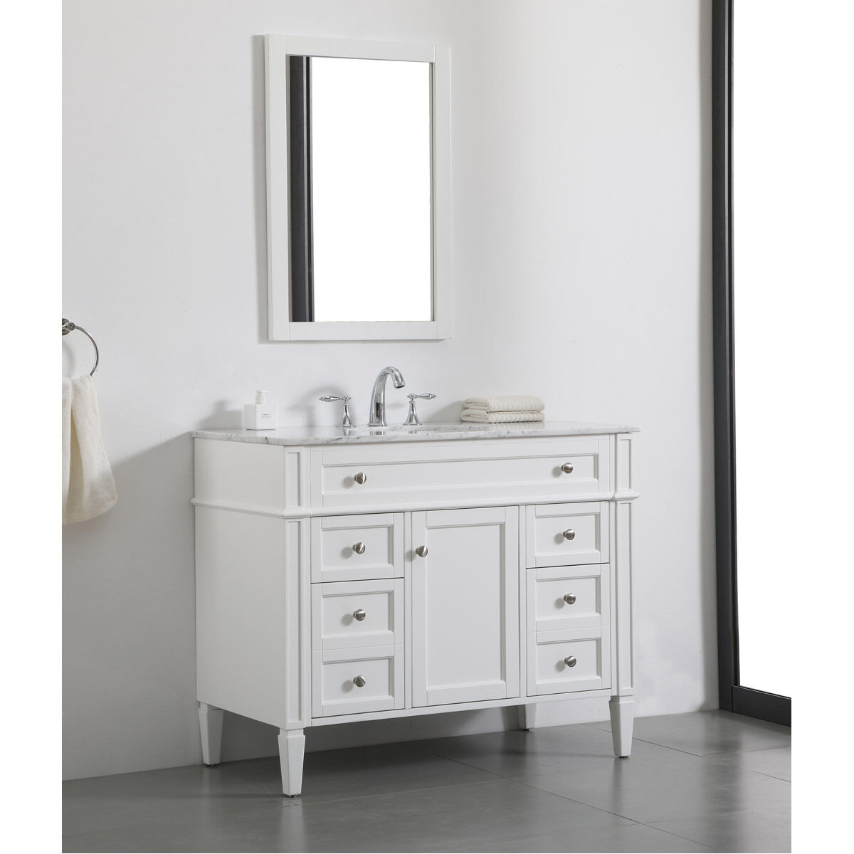 Park Avenue 42 X 22 X 35 inch White Vanity Sink Set