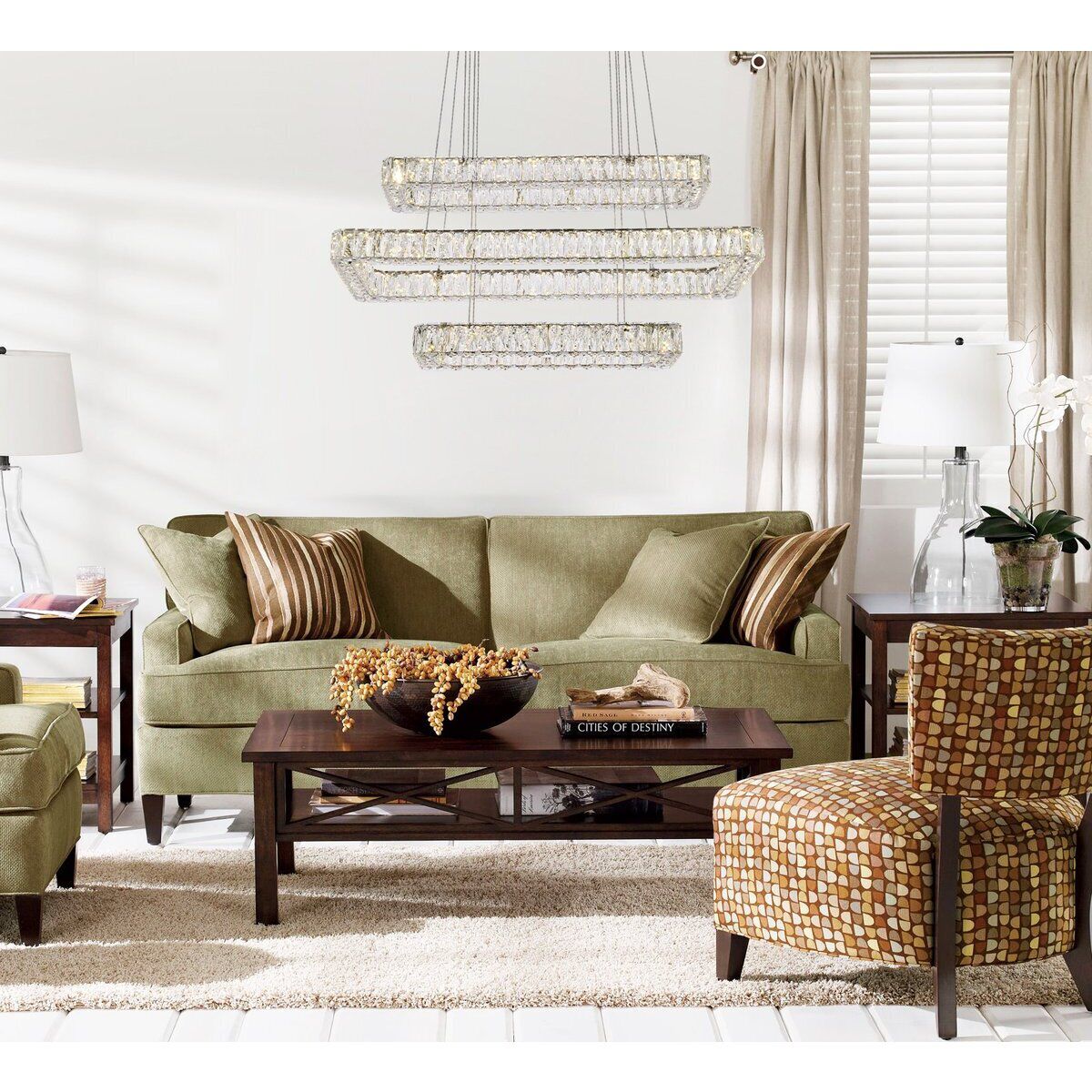 Monroe 3 Light 42 inch Chrome Pendant Ceiling Light