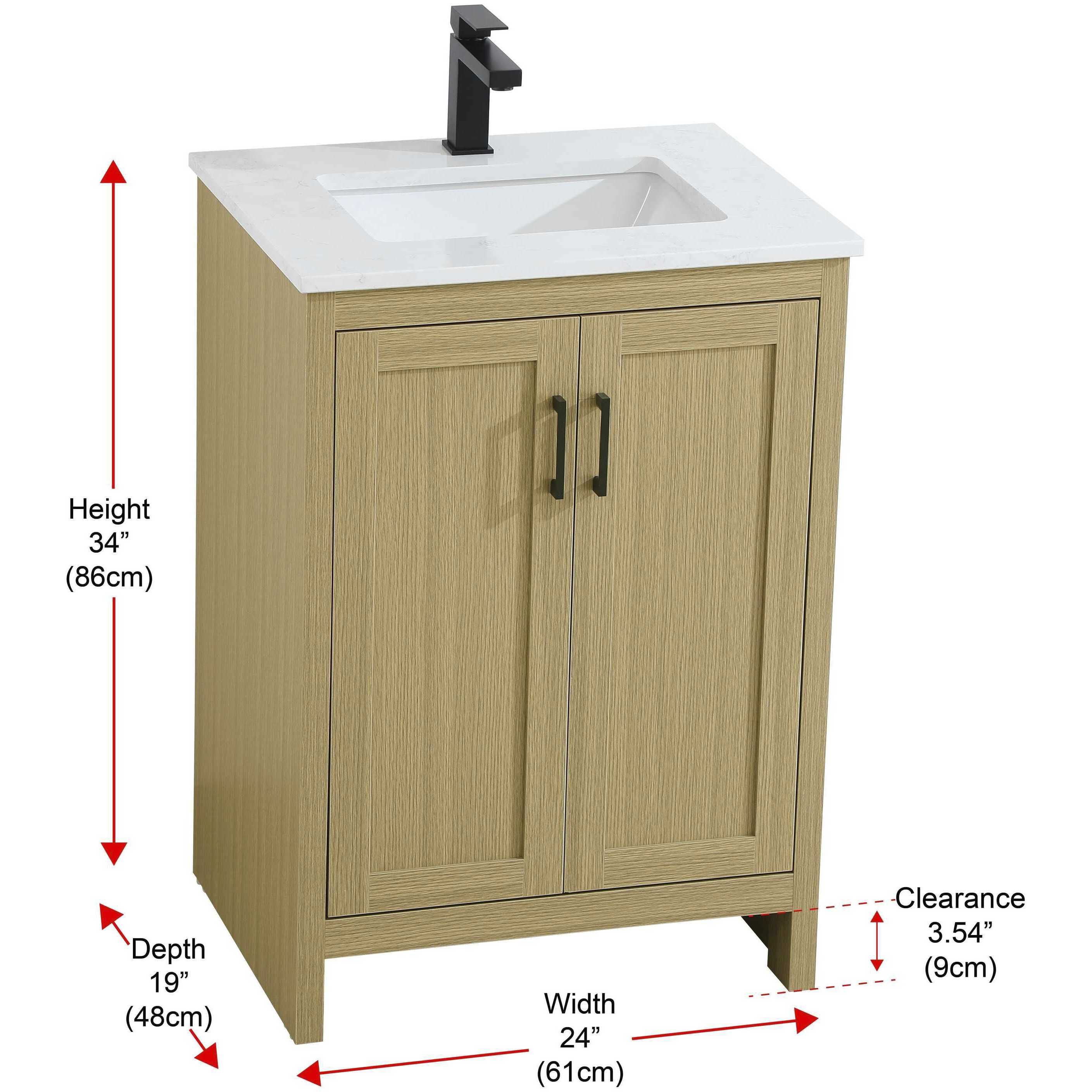 Finnley 24 X 34 inch Honey Brown Bathroom Vanity Cabinet