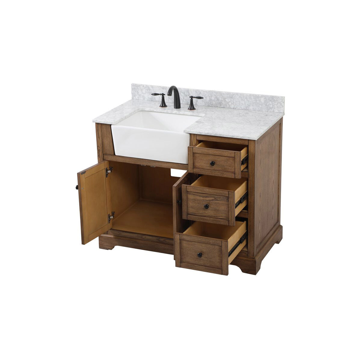 Franklin 42 X 22 X 35 inch Driftwood Bathroom Vanity Cabinet