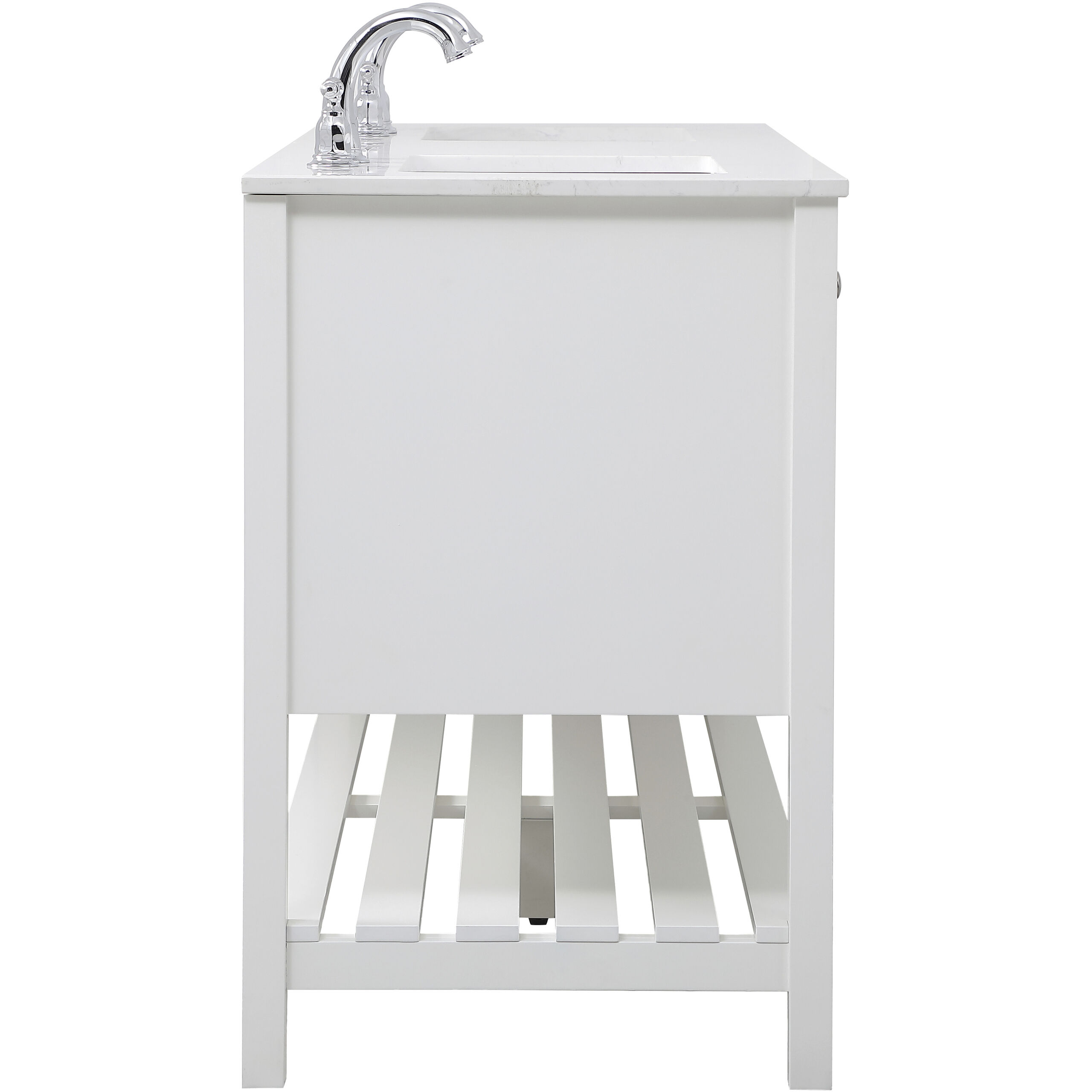 Theo 60 X 22 X 34 inch White Vanity Sink Set